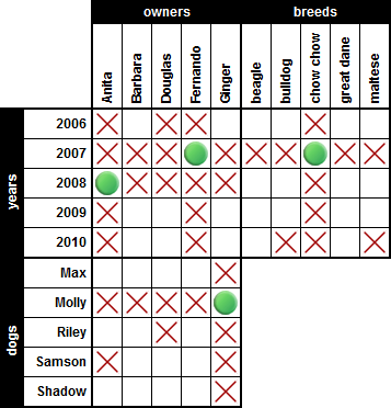 Example Logic Puzzle Grid